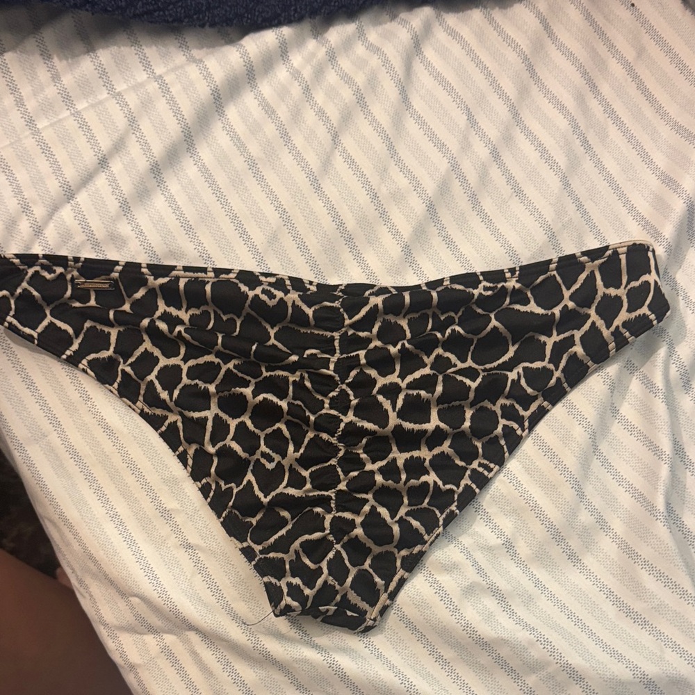 Victoria's Secret Black and Tan Animal Print Bikini Bottoms